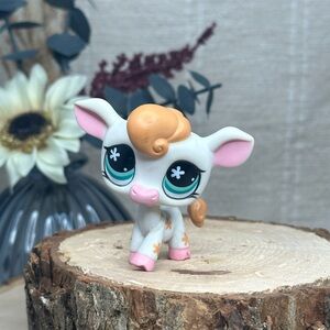 LPS Littlest Pet Shop #877 White Cow Toy Animal